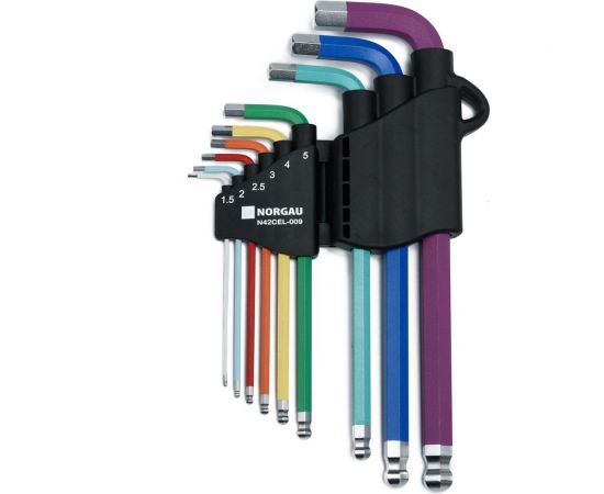 Набор шестигранников NORGAU COLOUR удлиненные, 9 шт N42CEL-009 061001809 – изображение 5