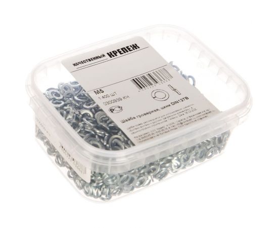 Шайба Качественный КРЕПЕЖ гроверная DIN 127 М5, 1400 шт 0300939 КЧ – изображение 2