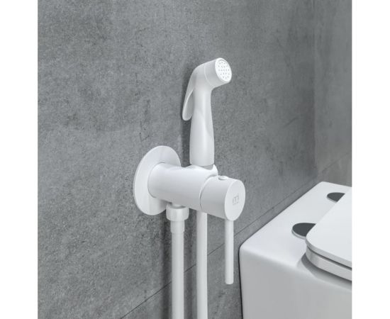 Встраиваемый смеситель с гигиеническим душем Milardo Tidy белый матовый 001WTR0M08 – изображение 3