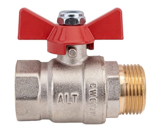 Шаровой кран ALTSTREAM ALT-Z 402 полный проход В-Н бабочка 3/4 014010402 – изображение 2