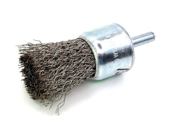 Щетка для дрели концевая 30 мм, с хв-м 6 мм, гофрированная нержавеющая сталь 0.30 мм 13-118 EuroBrush EB-E30SS – изображение 3