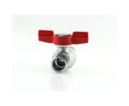 Шаровой кран Giacomini 1/2, НН, ручка-бабочка красная, хромированный R253D R253X003 – изображение 3