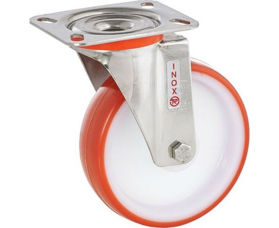 Колесо поворотное с кронштейном из нержавеющей стали (150 мм; 300 кг; термопластичный полиуретан/полиамид) Tellure rota 604411 – изображение 8