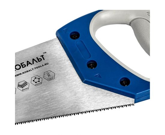 Ножовка по дереву 350 мм, шаг 2 мм/12 TPI, закаленный зуб, 3D-заточка КОБАЛЬТ 248-788 – изображение 3