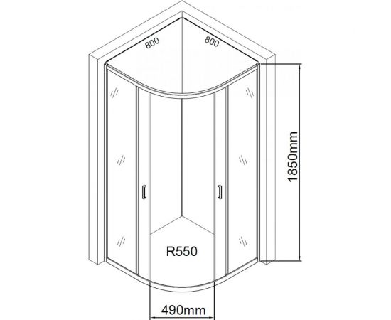 Душевой уголок Aquanet SE-800Q 80x80 00270062 – изображение 3