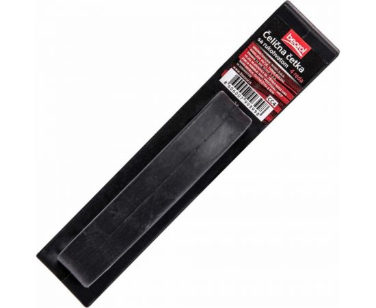 Щетка по металлу BEOROL 4 ряда, пластиковая ручка 245314 – изображение 2