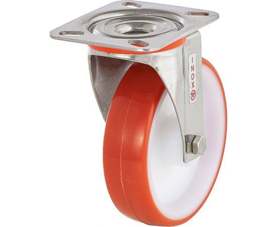 Колесо поворотное с кронштейном из нержавеющей стали (150 мм; 300 кг; термопластичный полиуретан/полиамид) Tellure rota 604411 – изображение 7