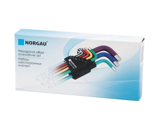 Набор шестигранников NORGAU COLOUR удлиненные, 9 шт N42CEL-009 061001809 – изображение 2