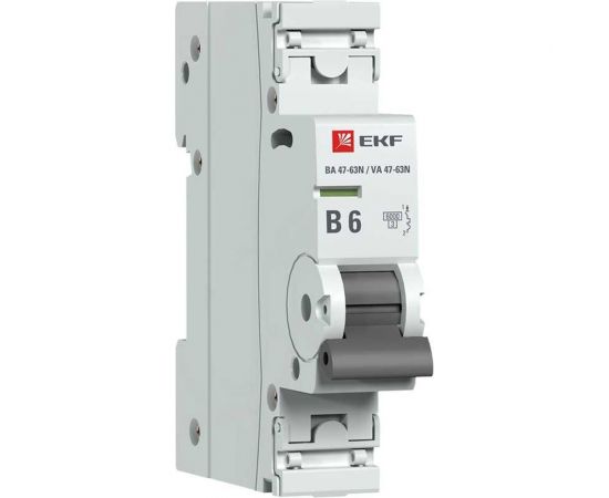 Автоматический выключатель EKF 1P 6А (B) 6кА ВА 47-63N PROxima M636106B 