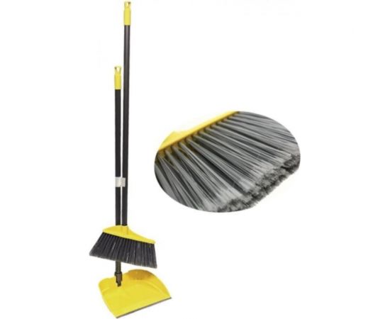 Комплект GoGo ПВХ, совок с метлой, желтый, ручка металлическая 85 см 60056 YELLOW 