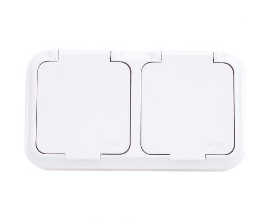 2-местная розетка Bylectrica ОУ IP44, серия Прочие изделия, белый, РА16-221 
