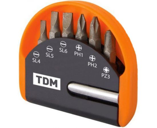Набор бит №1 Алмаз (6 шт; удлинитель; CR-V) TDM SQ1019-0101 