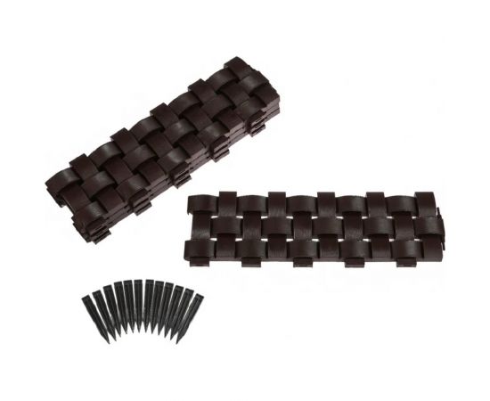 Садовое ограждение МАСТЕРСАД Плетёнка коричневое ПЛТ-корич 