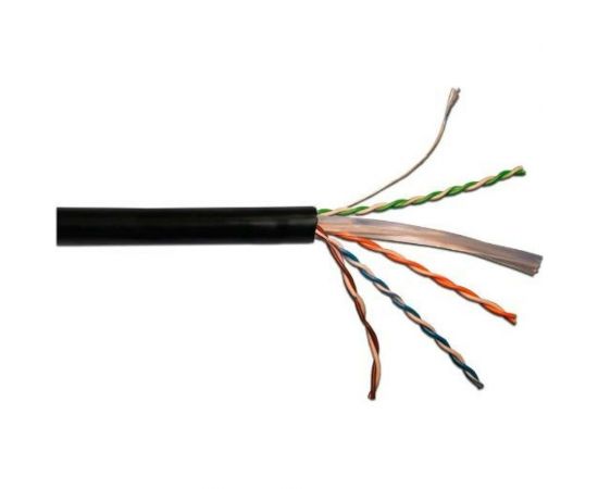 Кабель UTP LANMASTER 4 пары, Кат. 6, внешний, черный, 305м в кат., LAN-6EUTP-OUT 