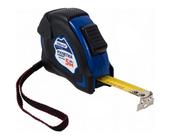 Рулетка Комфорт (5м x 19мм) обрезиненный корпус КОБАЛЬТ 646-782 