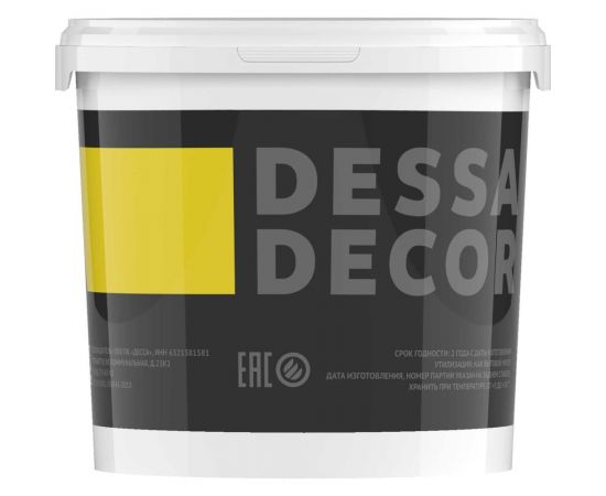 Акриловая краска DESSA DECOR Премьер без шагрени для стен и потолка, 1 кг 705585 