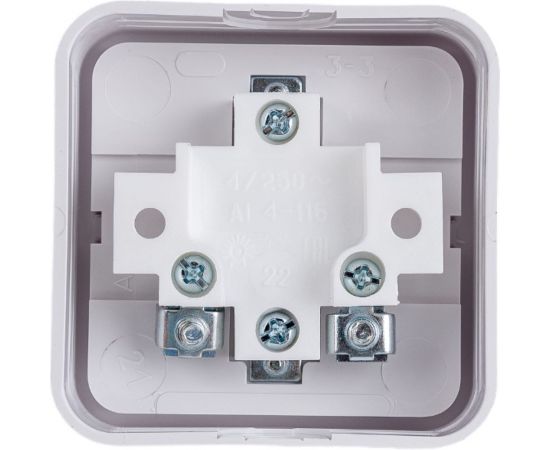 Выключатель Bylectrica 1-клавишная, открытая установка, 4А, серия Прочие изделия, белый, А14-116 – изображение 2