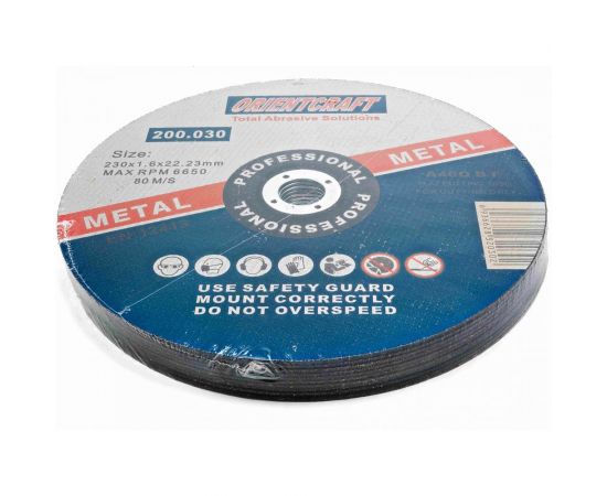 Диск отрезной по металлу 230x1.6x22.2 мм, 10 шт Orientcraft OC2301622210 – изображение 2