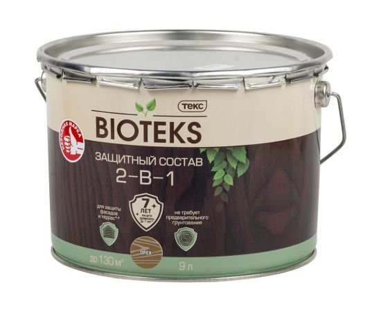 Биоантисептик Текс классик универсал орех 9 л. защ. состав 2 в 1 48672 – изображение 2