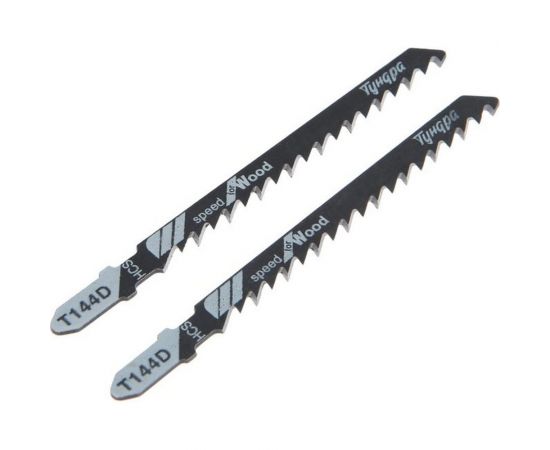 Пилки для лобзиков по дереву, прямой грубый рез, HCS, 75/100x4 мм, 2 шт ТУНДРА 7347465 – изображение 4
