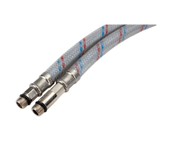 Подводка для смесителя (2 шт; гайка 1/2-штуцер M10; 80 см; нейлон/ПВХ) AQUALINE 4890 – изображение 4