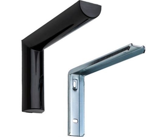 Кронштейн с пластиковой накладкой ALDEGHI LUIGI SPA 124х185/24х38 мм, оцинкованный, цвет: черный 2500PN20 – изображение 2