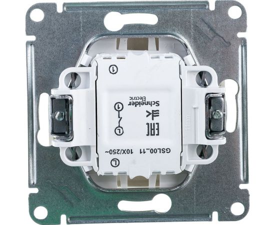 1-клавишный механизм выключателя Schneider Electric скрытой проводки Glossa 10А IP20 1 10AX платина GSL001211 – изображение 3