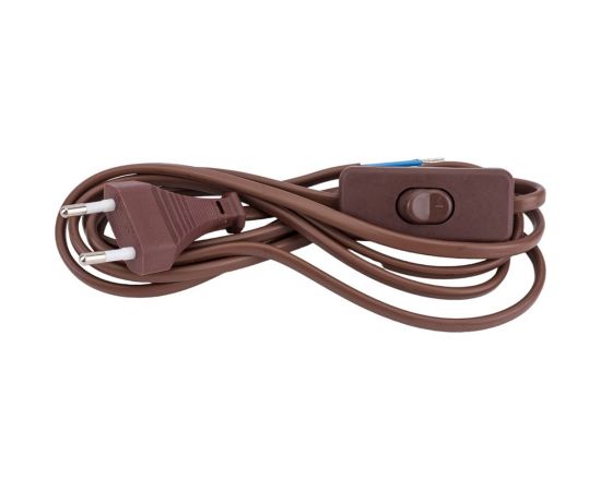 Шнур TDM с выключателем и плоской вилкой ШУ01В ШВВП 2x0,75мм2 2м коричневый ""ЭКО"" SQ1305-0006 – изображение 7