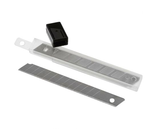 Лезвие запасное для ножей эконом 9 мм, 10 шт/уп, пластиковый футляр ООО Комус 882895 – изображение 4