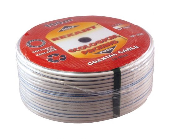 Коаксиальный кабель REXANT DG 113, Cu/Al/Cu, 75%, 75 Ом, бухта 100 м, белый 01-2471 – изображение 5