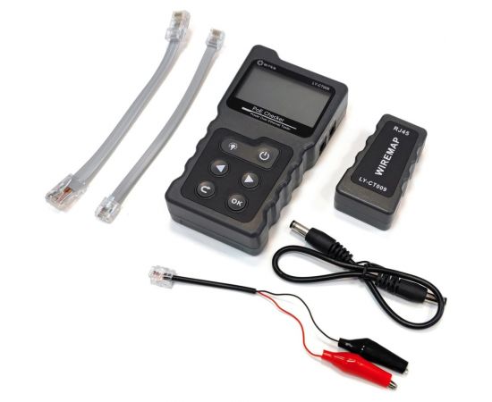 Тестер кабеля 5Bites UTP, STP, TEL, POE, TDR, LCD, FLASH LY-CT009 – изображение 3