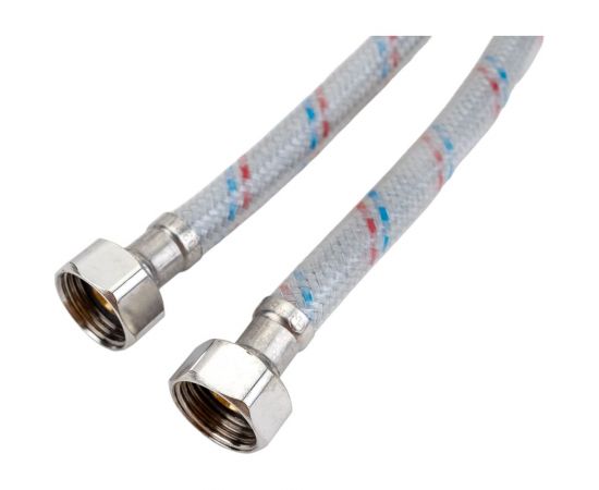 Подводка для смесителя (2 шт; гайка 1/2-штуцер M10; 80 см; нейлон/ПВХ) AQUALINE 4890 – изображение 3