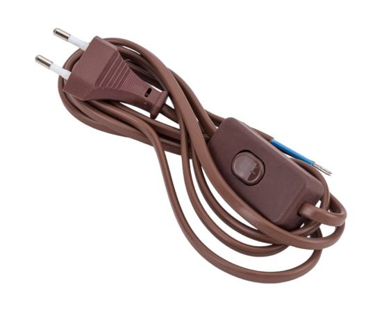 Шнур TDM с выключателем и плоской вилкой ШУ01В ШВВП 2x0,75мм2 2м коричневый ""ЭКО"" SQ1305-0006 – изображение 6