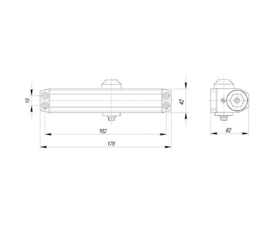 Дверной доводчик Ajax TDR-100 AL 50-100 кг, алюминий 43825 – изображение 3
