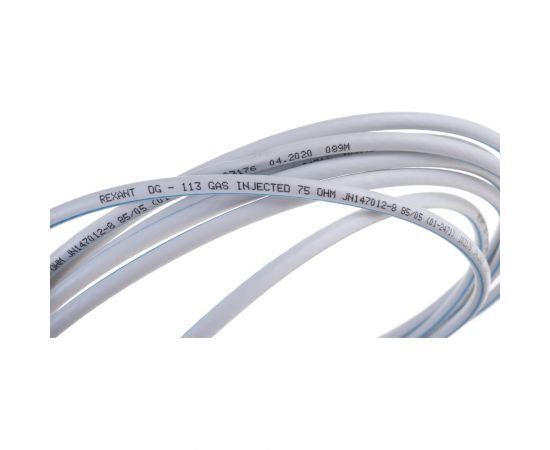 Коаксиальный кабель REXANT DG 113, Cu/Al/Cu, 75%, 75 Ом, бухта 100 м, белый 01-2471 – изображение 4