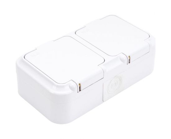 2-местная розетка Bylectrica ОУ IP44, серия Прочие изделия, белый, РА16-221 – изображение 2