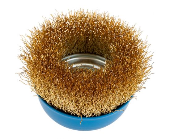 Щетка чашечная (75 мм; М14; витая латунированная стальная проволока 0.3 мм) для УШМ 3526-075_z02 – изображение 4