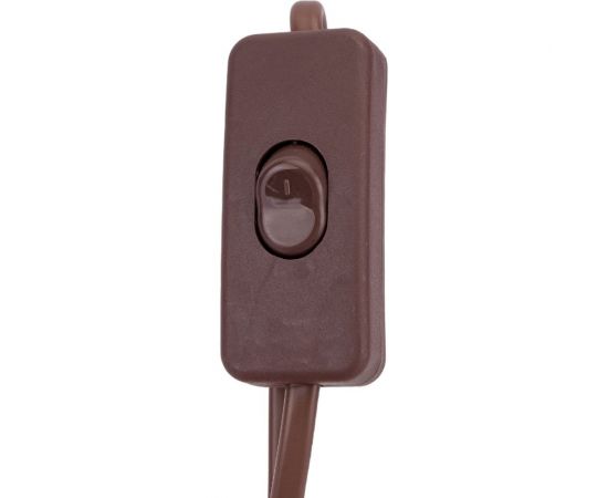 Шнур TDM с выключателем и плоской вилкой ШУ01В ШВВП 2x0,75мм2 2м коричневый ""ЭКО"" SQ1305-0006 – изображение 3