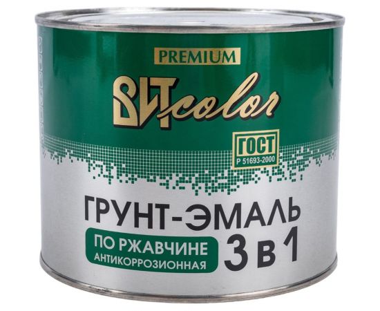 Грунт-эмаль по ржавчине 3в1 Царицынские краски черная 1,8 кг 16074 