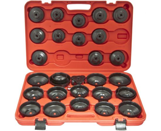 Набор съемников масляных фильтров в кейсе ЭВРИКА 3/8, 30 предметов ER-86845 