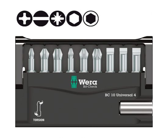 Набор бит Wera 10 предметов 8100-9-899/TZ BIT CHECK WE-056159 