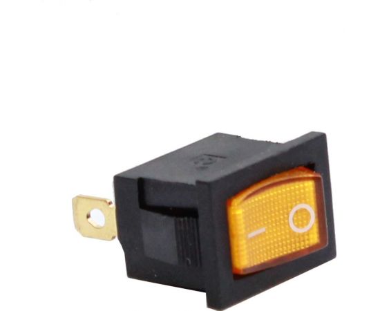 Клавиша Nord-Yada 12V 15А Mini желтая с подсветкой (3контакта) ON-OFF (2шт в упаковке) 905439 