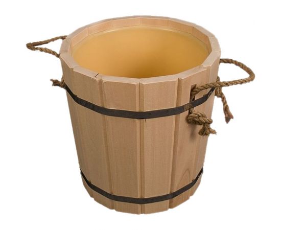 Бондарное ведро с пластиковой вставкой Бацькина баня 13 л 30005 