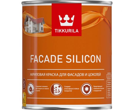 Краска TIKKURILA FACADE SILICON силикон модифицированная для фасадов, глубокоматовая, база A 0,9л 700011473 