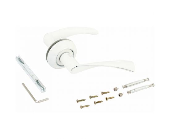 Комплект ручек Аллюр ОСКАР W/CP 13112 (белый; хром) 12446 – изображение 2