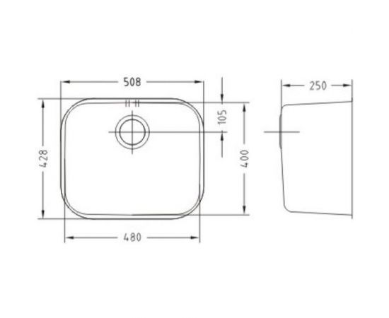 Мойка ALVEUS VARIANT 10 SAT-90 480х400х250 мм, с сифоном 1102384 1009252 – изображение 2