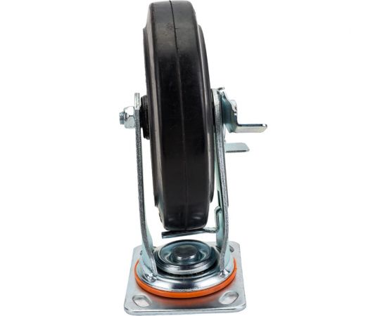 Колесо б/г обрезиненное поворотное с тормозом SCDB80 200 мм MFK-TORG 1084200 – изображение 4