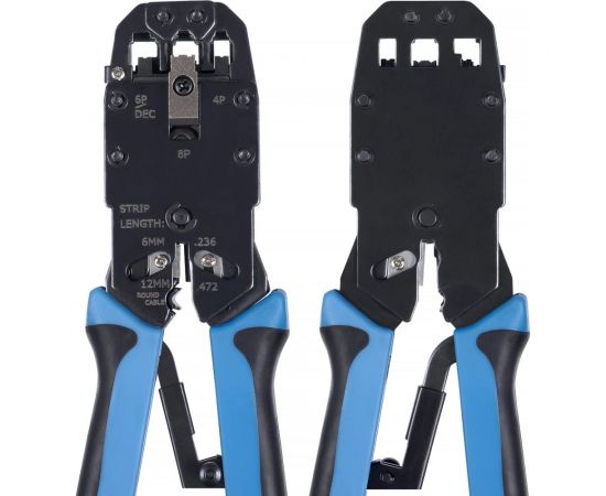 Обжимной инструмент Cabeus для RJ-45 (8р8с), RJ-11/12 (6р6с, 6р4с, 6р2с), 4р4с, 4р2с, профессиональный, с храповым механизмом HT-2008AR – изображение 3