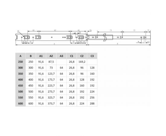 Шариковая направляющая полного выдвижения STARFIX 400x35 мм, цинк, 2 шт. SMF-10420 – изображение 2