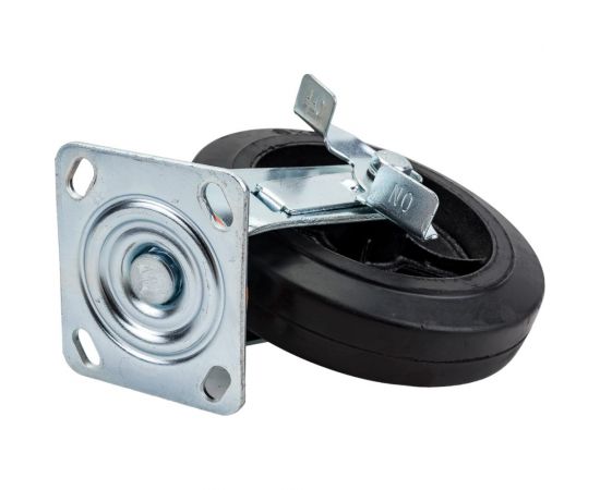 Колесо б/г обрезиненное поворотное с тормозом SCDB80 200 мм MFK-TORG 1084200 – изображение 5